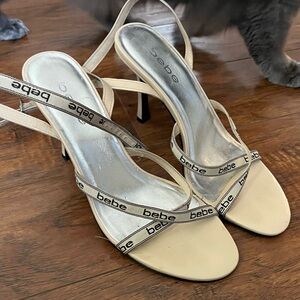 BEBE strappy kitten heels / pumps